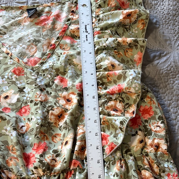 SHEIN Curve Boho Cottagecore Sage Green Floral Ruffle Maxi Dress size 2XL - Picture 8 of 11